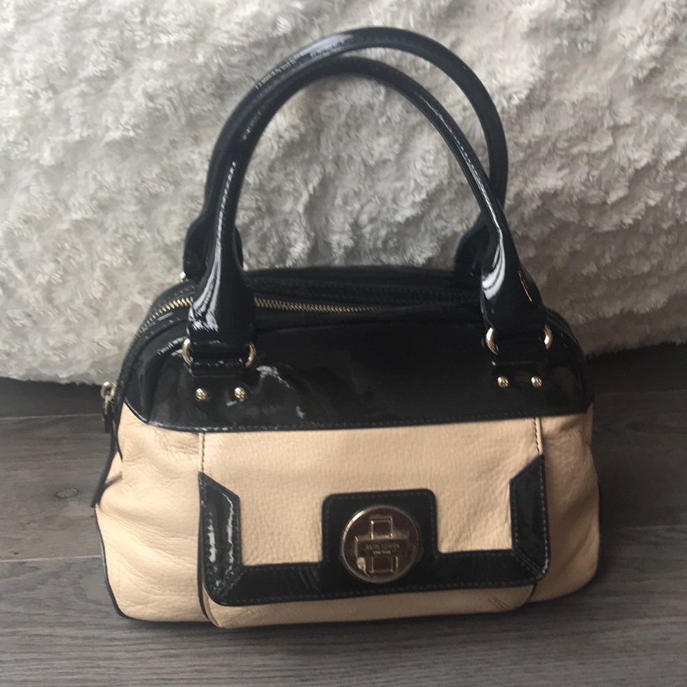 Kate Spade patent and beige leather handbag